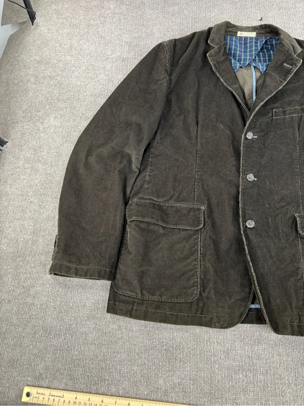 J Crew Rivington Sport Coat Blazer Mens XL Brown Corduroy Jacket Vintage Fall 08